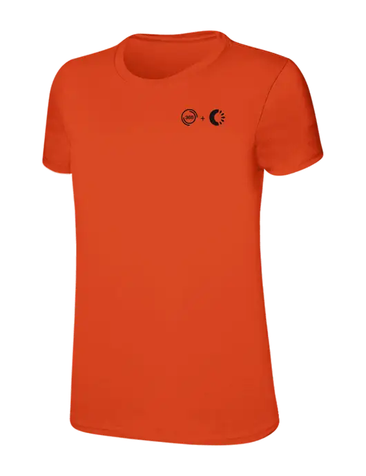 Womens Ring Spun Orange 4.5 oz T-Shirt w/365 Cantaloupe Logo