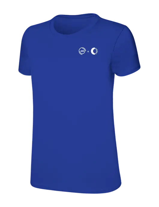 Womens Ring Spun Royal 4.5 oz T-Shirt w/365 Cantaloupe Logo
