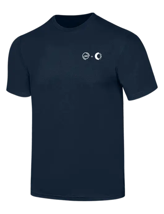 Simply Soft Navy 4.5oz  Poly/Combed Ring Spun Cotton T-Shirt w/365 Cantaloupe Logo