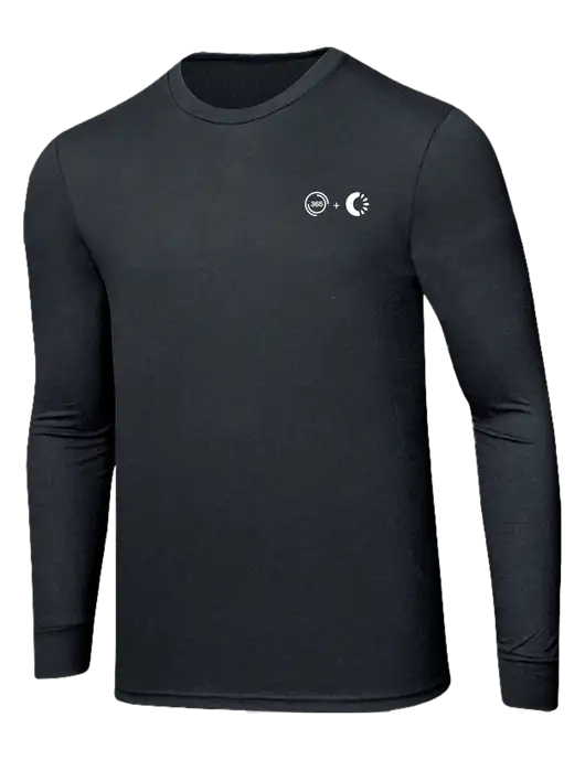 Simply Soft Long Sleeve Black Frost 4.5 oz, Poly/Combed Ring Spun Cotton T-Shirt w/365 Cantaloupe Logo