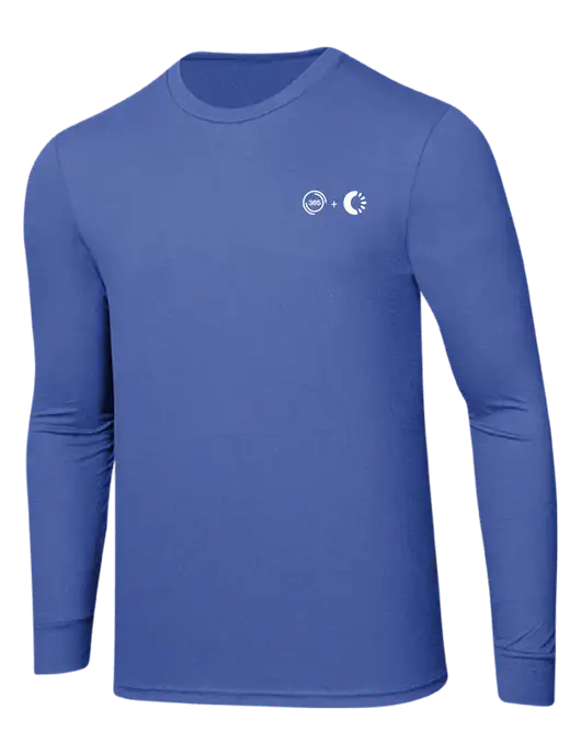Simply Soft Long Sleeve Royal Frost 4.5 oz, Poly/Combed Ring Spun Cotton T-Shirt w/365 Cantaloupe Logo