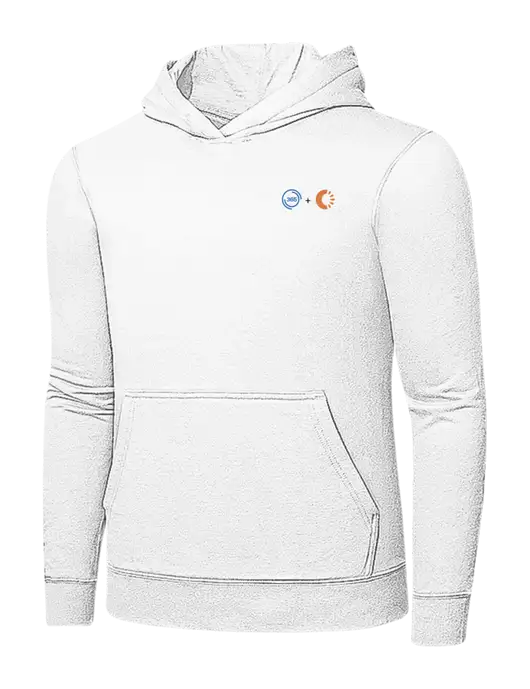 White 7.8 oz Ring Spun Hooded Sweatshirt w/365 Cantaloupe Logo