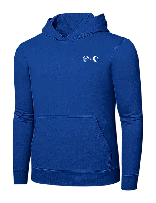 True Royal 7.8 oz Ring Spun Hooded Sweatshirt w/365 Cantaloupe Logo