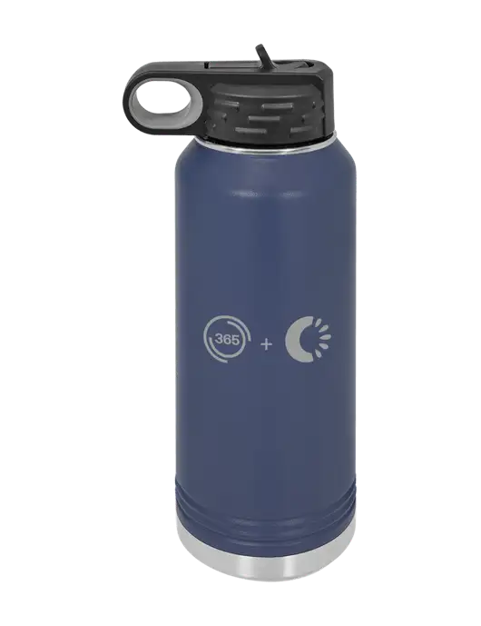 Polar Camel 32 oz Powder Coated Navy Vacuum Insulated Water Bottle w/365 Cantaloupe Logo