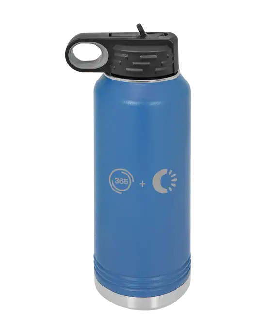Polar Camel 32 oz Powder Coated Royal Vacuum Insulated Water Bottle w/365 Cantaloupe Logo