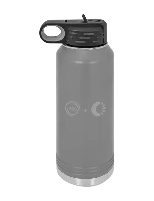Polar Camel 32 oz Powder Coated Grey Vacuum Insulated Water Bottle w/365 Cantaloupe Logo