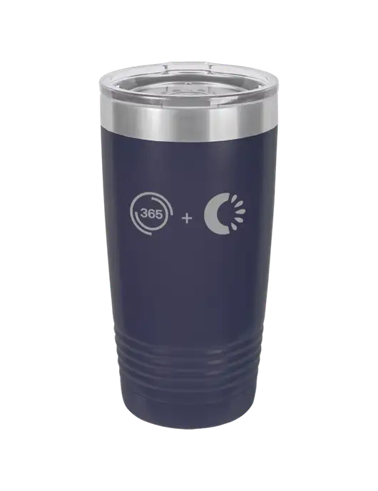 Polar Camel 20 oz Powder Coated Navy Vacuum Insulated Tumbler w/365 Cantaloupe Logo