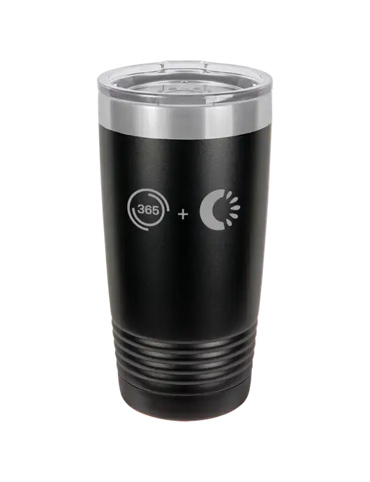 Polar Camel 20 oz Powder Coated Black Vacuum Insulated Tumbler w/365 Cantaloupe Logo