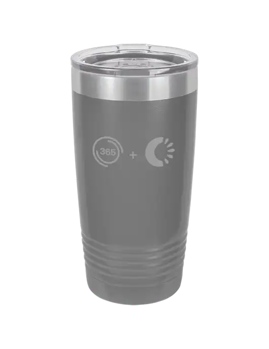 Polar Camel 20 oz Powder Coated Grey Vacuum Insulated Tumbler  w/365 Cantaloupe Logo