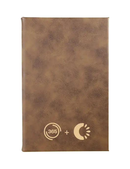 Rustic Leatherette 5.25 x 8.25 Journal w/365 Cantaloupe Logo