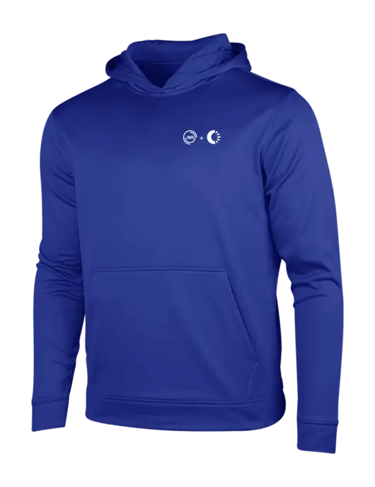 True Royal Sport-Wick Fleece Hooded Pullover w/365 Cantaloupe Logo