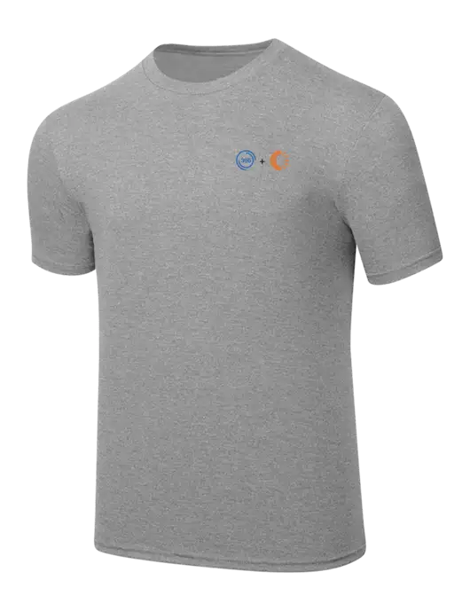 Simply Soft Heathered Light Grey 4.5oz  Poly/Combed Ring Spun Cotton T-Shirt w/365 Cantaloupe Logo