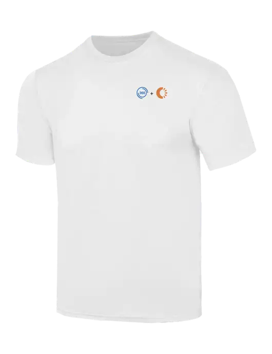 Simply Soft White 4.5oz  Poly/Combed Ring Spun Cotton T-Shirt w/365 Cantaloupe Logo