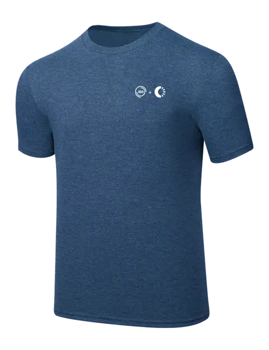 Simply Soft Heathered Navy 4.5oz  Poly/Combed Ring Spun Cotton T-Shirt w/365 Cantaloupe Logo