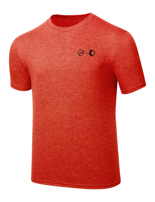 Simply Soft Dark Orange Heathered 4.5oz  Poly/Combed Ring Spun Cotton T-Shirt w/365 Cantaloupe Logo