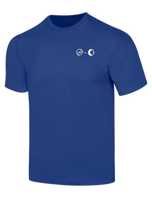 Simply Soft Dark Royal 4.5oz  Poly/Combed Ring Spun Cotton T-Shirt w/365 Cantaloupe Logo