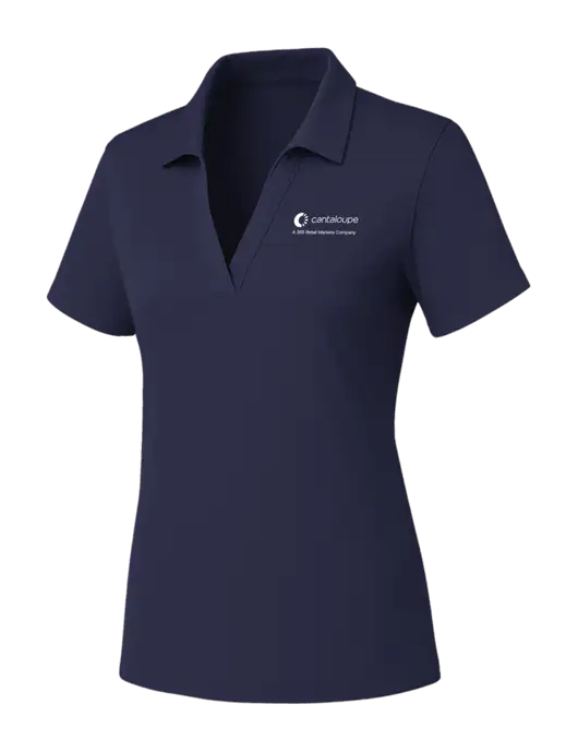 Womens Navy PosiCharge RacerMesh Polo w/365 Cantaloupe Logo