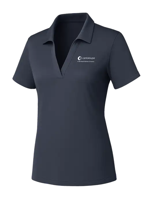 Womens Dark Grey PosiCharge RacerMesh Polo w/365 Cantaloupe Logo
