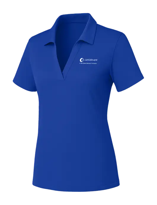 Womens Dark Royal PosiCharge RacerMesh Polo w/365 Cantaloupe Logo