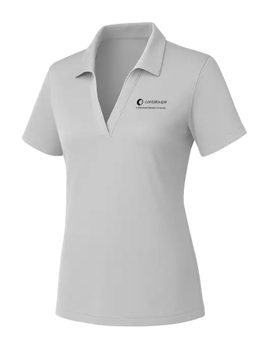 Womens Light Grey PosiCharge RacerMesh Polo w/365 Cantaloupe Logo