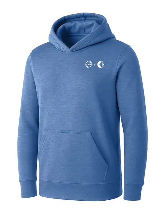 Womens Royal Heather Core Fleece Pullover Hooded Sweatshirt w/365 Cantaloupe Logo