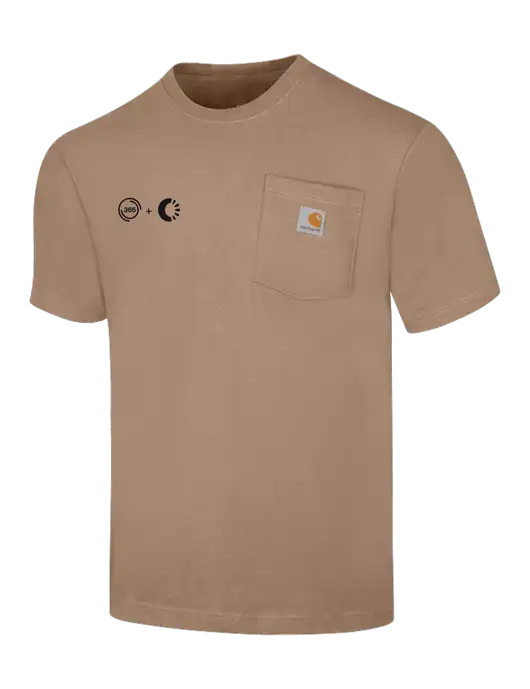 Carhartt Workwear Dark Tan Pocket Short Sleeve T-Shirt w/365 Cantaloupe Logo
