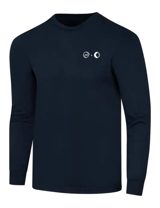 Simply Soft Long Sleeve Navy 4.5 oz, Poly/Combed Ring Spun Cotton T-Shirt w/365 Cantaloupe Logo