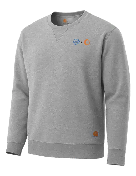 Carhartt Light Grey Heather Midweight Crewneck Sweatshirt w/365 Cantaloupe Logo
