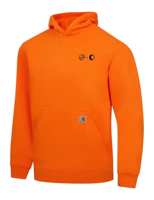 Carhartt Neon Orange Midweight Hooded Sweatshirt w/365 Cantaloupe Logo