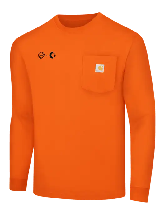 Carhartt Orange Workwear Pocket Long Sleeve T-Shirt w/365 Cantaloupe Logo