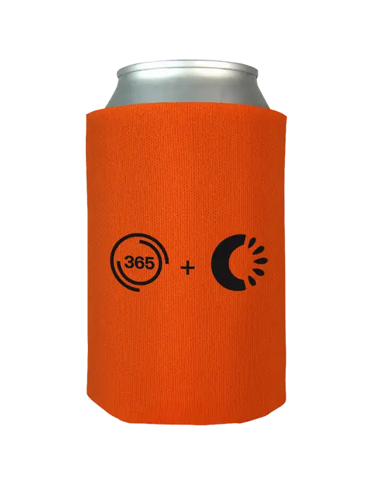Orange Foam Coolie w/365 Cantaloupe Logo
