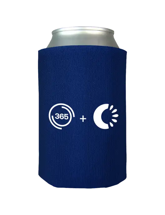 Dark Royal Blue Foam Coolie w/365 Cantaloupe Logo