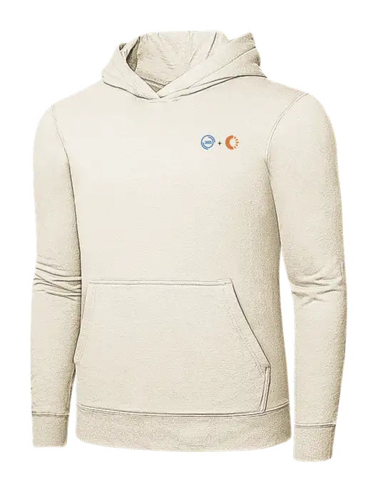 Very Light Tan 7.8 oz Ring Spun Hooded Sweatshirt w/365 Cantaloupe Logo