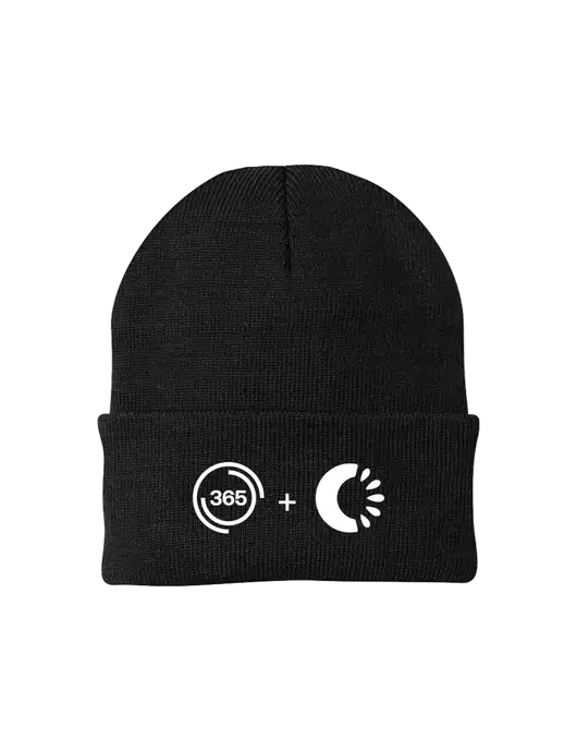 Black Knit Cap w/365 Cantaloupe Logo