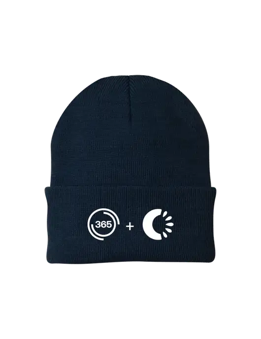 Navy Knit Cap w/365 Cantaloupe Logo