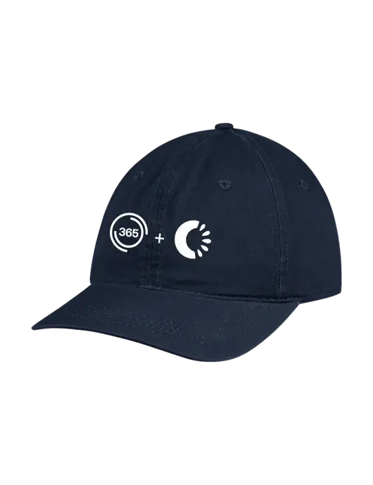 Garment Washed Unstructured Twill Navy Cap w/365 Cantaloupe Logo