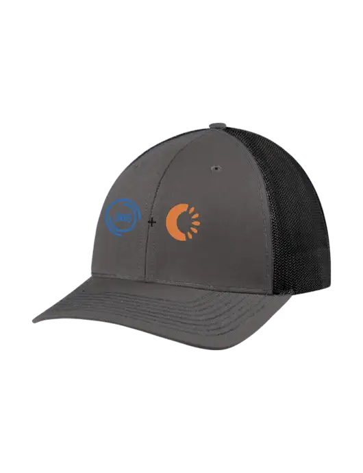 Richardson Adjustable Snapback Original 112 Trucker Cap Dark Grey w/Black Mesh w/365 Cantaloupe Logo