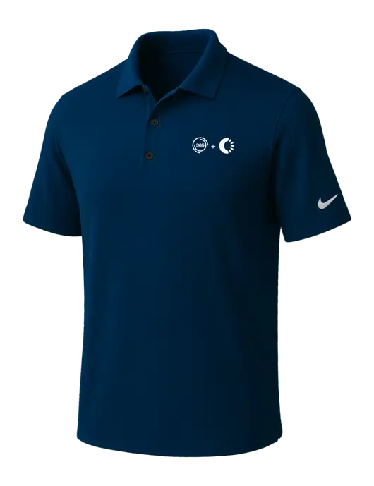 NIKE Navy Dri-Fit Micro Pique Polo w/365 Cantaloupe Logo