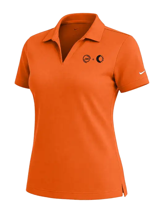 NIKE Orange Womens Dri-Fit Micro Pique Polo w/365 Cantaloupe Logo