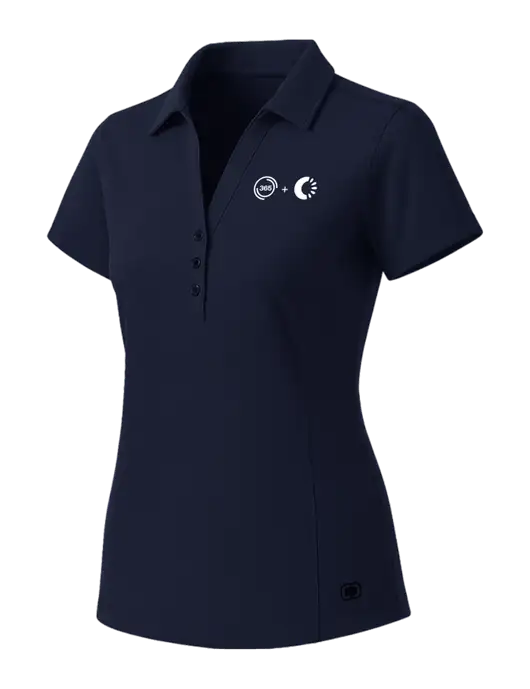 OGIO Womens Navy ONYX Polo w/365 Cantaloupe Logo