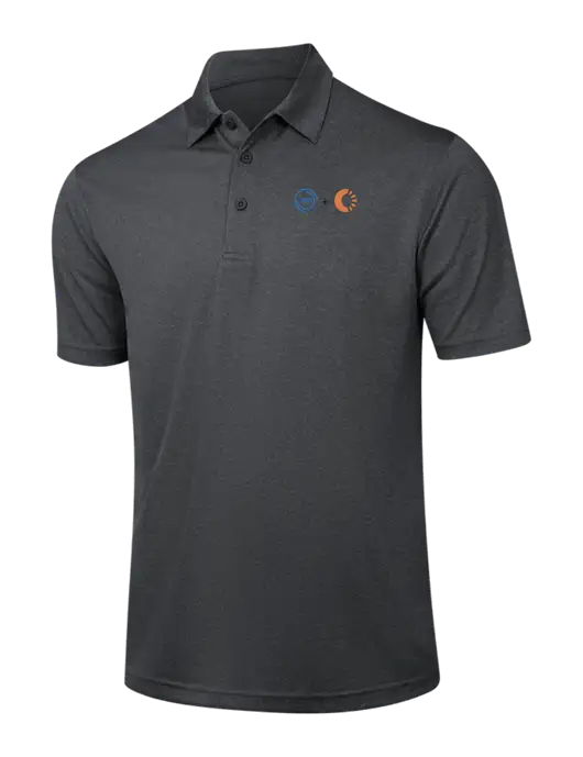 Dark Grey Heather Contender Polo w/365 Cantaloupe Logo