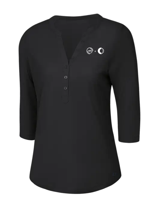 OGIO Blacktop Jewel Henley w/365 Cantaloupe Logo
