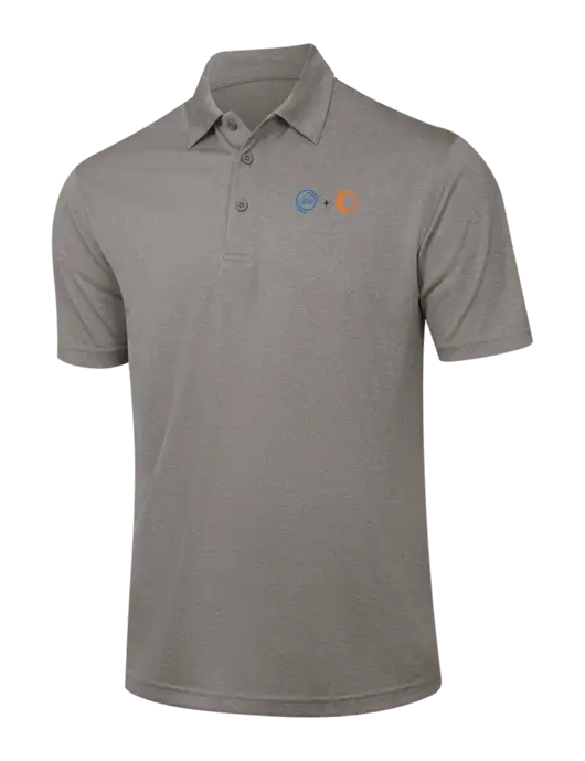 Medium Grey Heather Contender Polo w/365 Cantaloupe Logo
