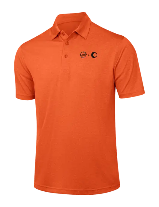 Orange Heather Contender Polo w/365 Cantaloupe Logo