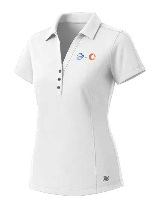 OGIO Womens White ONYX Polo w/365 Cantaloupe Logo