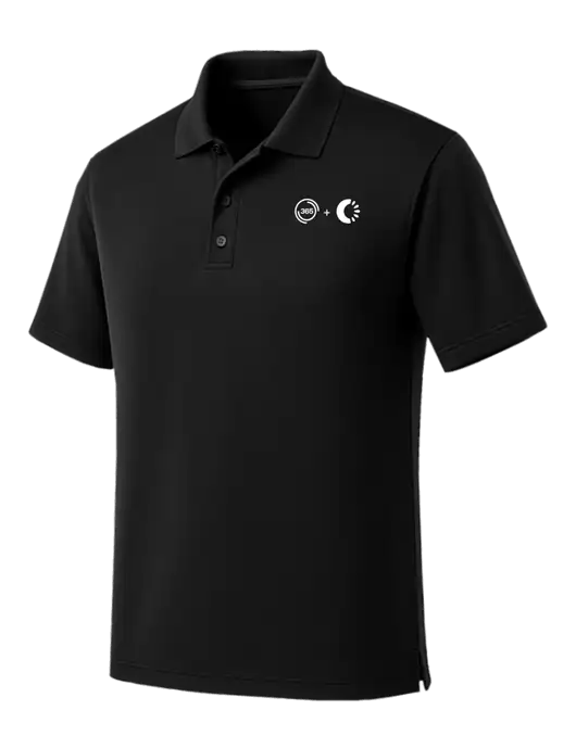 Black Dry Zone UV Micro Mesh Polo w/365 Cantaloupe Logo