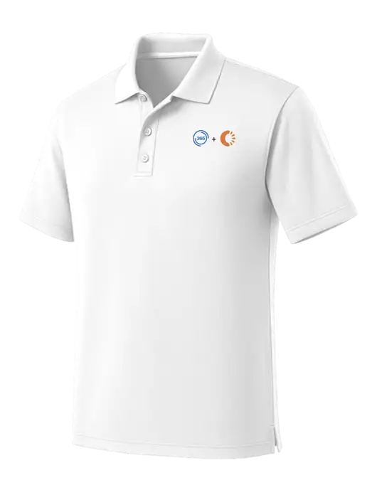 White Dry Zone UV Micro Mesh Polo w/365 Cantaloupe Logo