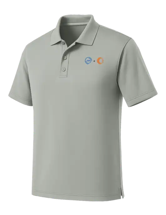Light Grey Dry Zone UV Micro Mesh Polo w/365 Cantaloupe Logo