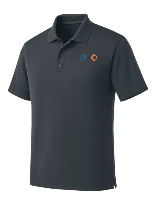 Dark Grey Dry Zone UV Micro Mesh Polo w/365 Cantaloupe Logo
