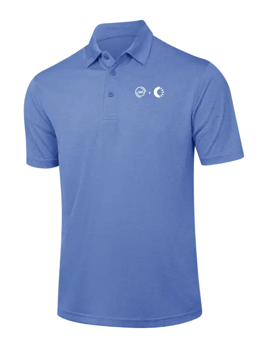 Royal Heather Contender Polo w/365 Cantaloupe Logo